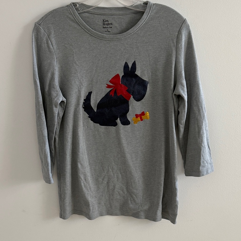 Kim Rogers Gray Long Sleeve Top